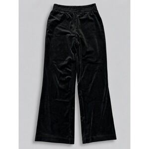 H&M Divided Velour Angelic Rhinestone Pants Womens XS Black Excellent Wide Leg